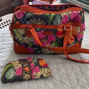 Vera Bradley Multicolor Floral Travel Bag with Wallet
